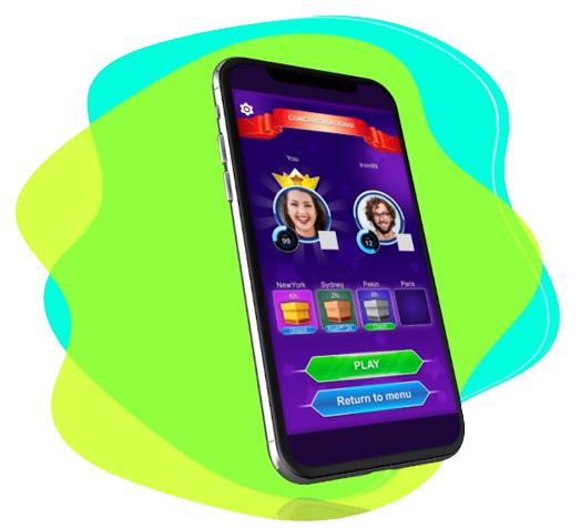 Millionaire trivia game question screen with four answer options